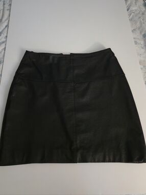 Wilson Leather-Classic Black Leather Mini Skirt - Women's Vintage